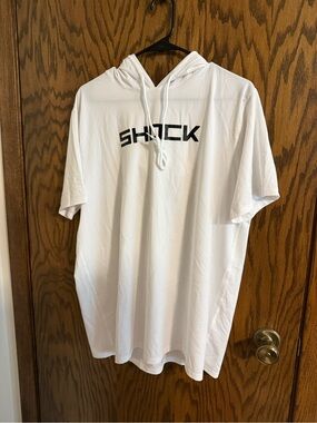 Shock White Short Sleeve Hoodie Tee